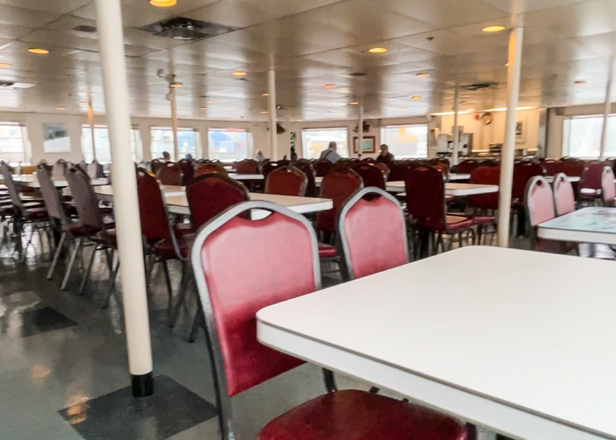 The dining room on the MV Matanuska Alaska Ferry.