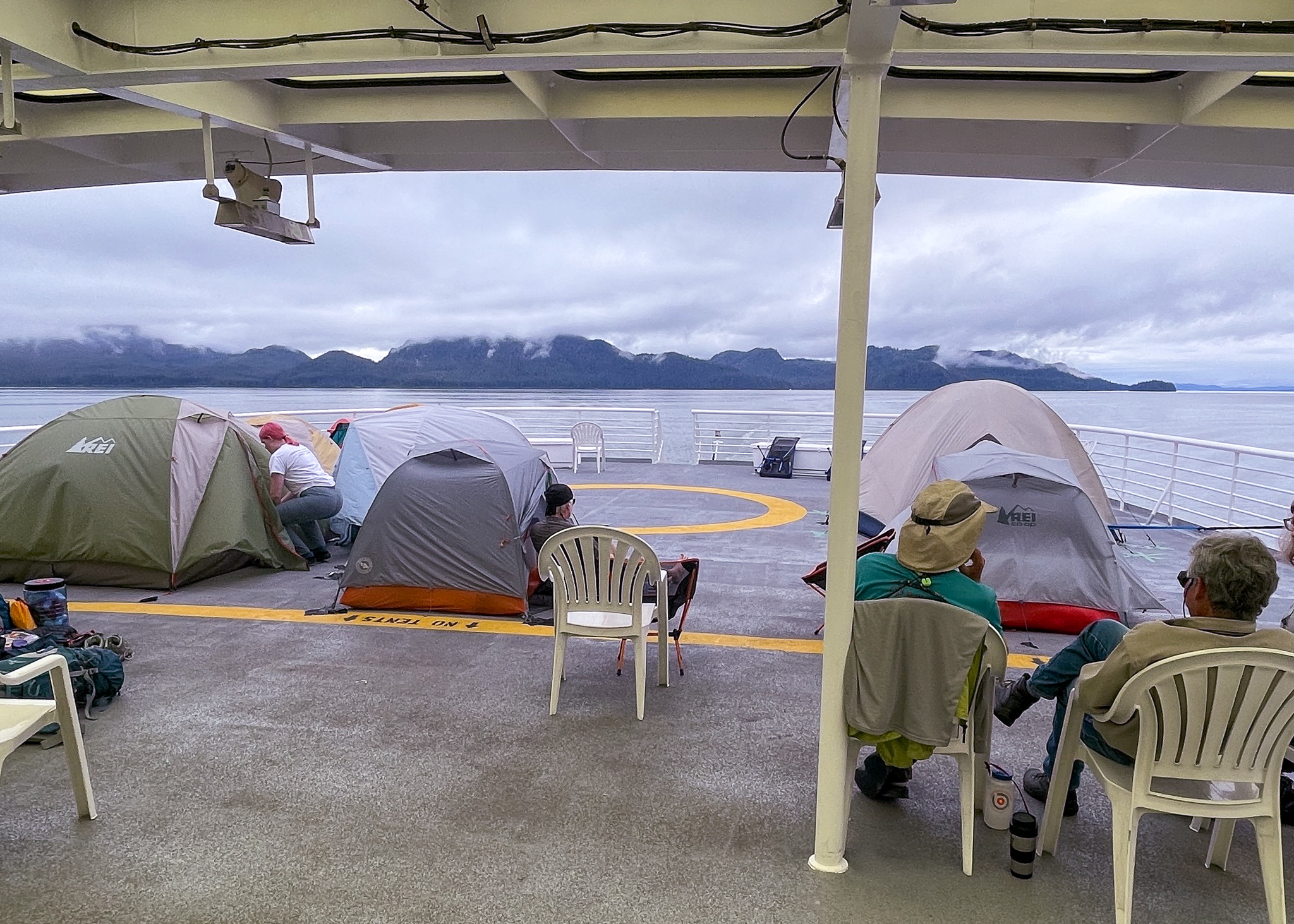 The Camping near the Solarium on the MV Matanuska Alaska Ferry