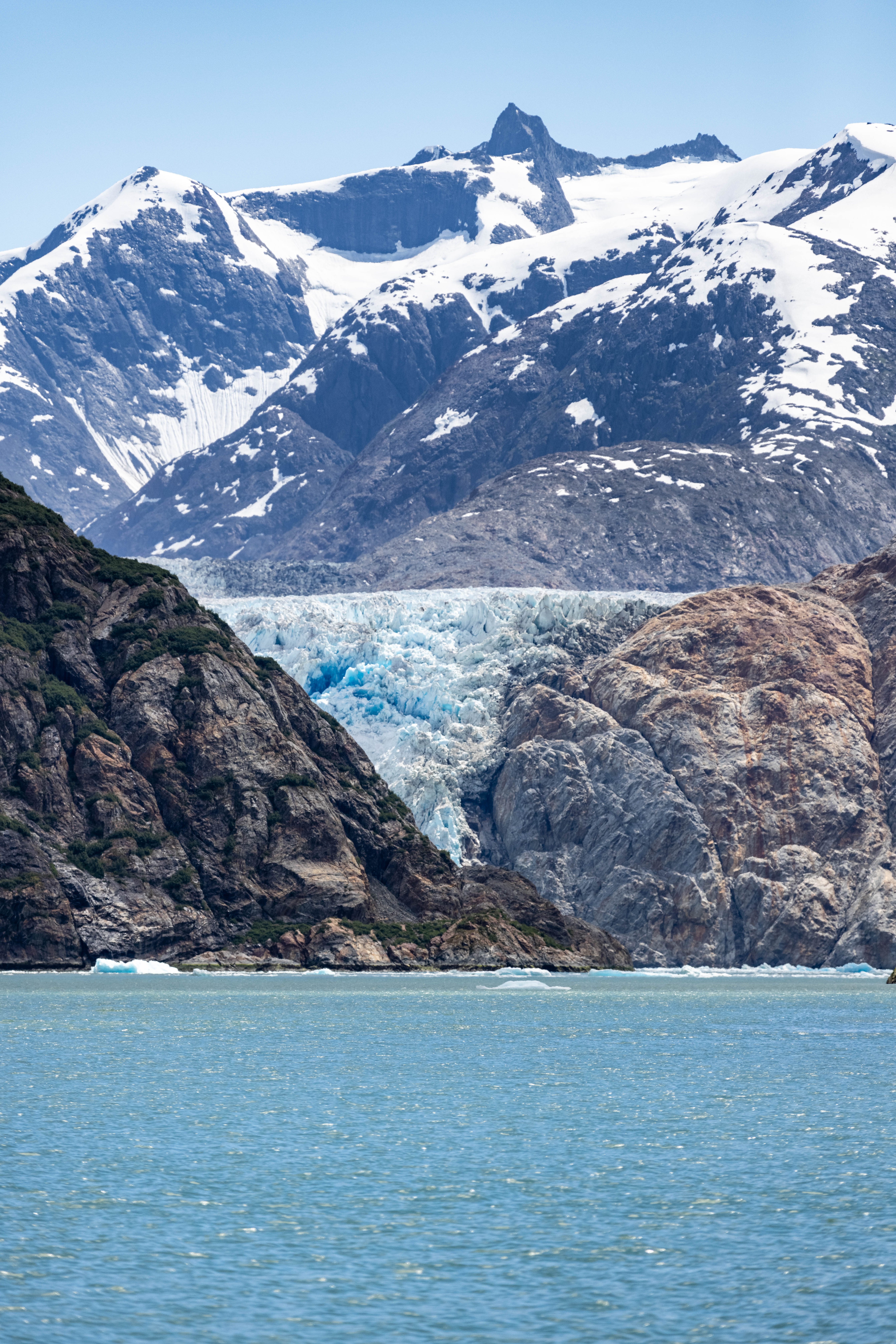 Sawyer Glacier and mountains in Tracy Arm fjord